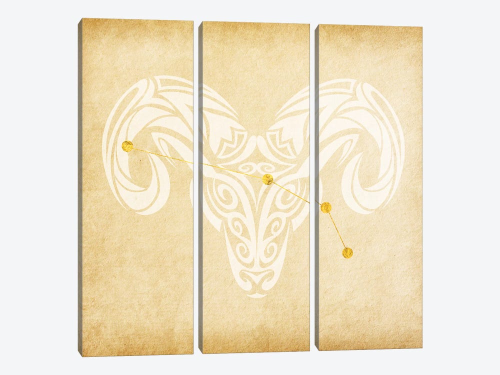 Courageous Ram with Constellation by 5by5collective 3-piece Canvas Art