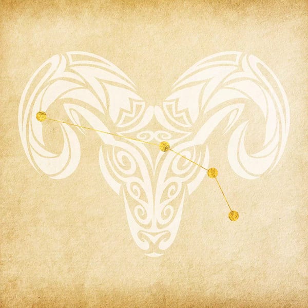Aries: Courageous Ram with Constellation by 5by5collective