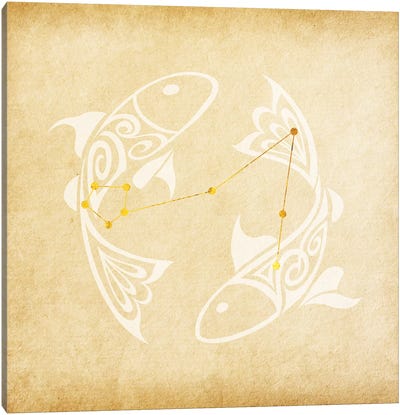 Imaginative Fish with Constellation Canvas Art Print - Symbols Of Luminosity