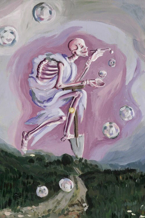 Death Blowing Bubbles by Meta Solar wall art