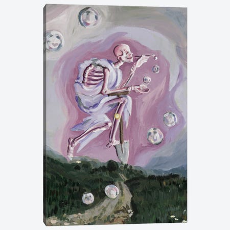 Death Blowing Bubbles Canvas Print #SOM5} by Meta Solar Canvas Art Print