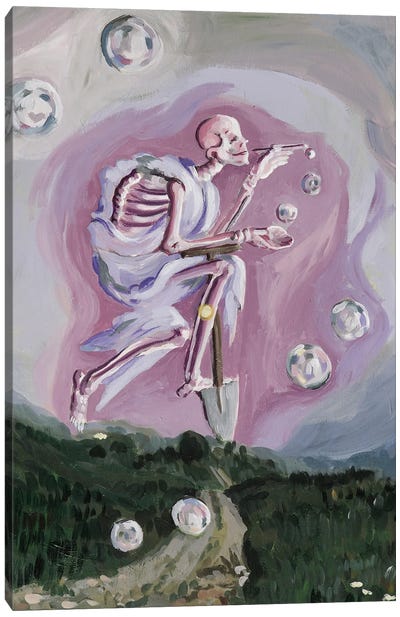 Death Blowing Bubbles Canvas Art Print - Meta Solar