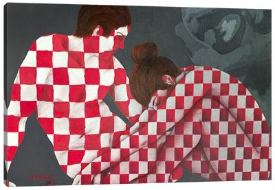 Couple In Love X Canvas Art Print - Kaleidoscopic Figures