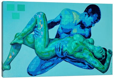 Couple In Love XV Canvas Art Print - Kaleidoscopic Figures