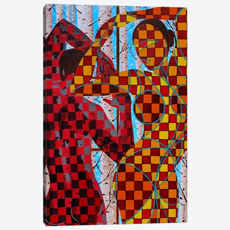 The Loving Couple Dance III Canvas Print #SON14} by Sonaly Gandhi Canvas Art Print