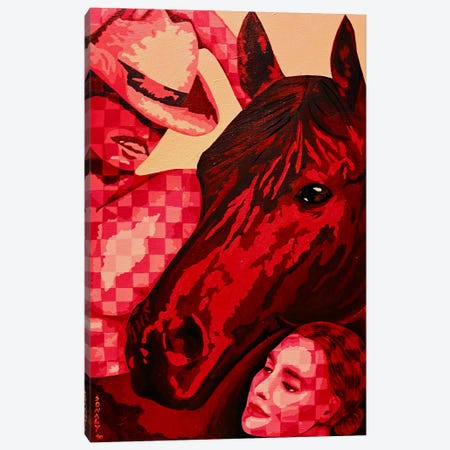 Couple And Horse Canvas Print #SON15} by Sonaly Gandhi Canvas Print