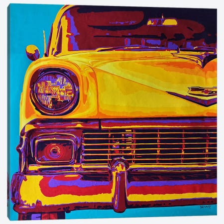 Classic Car - Chevy Belair 1956 Canvas Print #SON19} by Sonaly Gandhi Canvas Wall Art