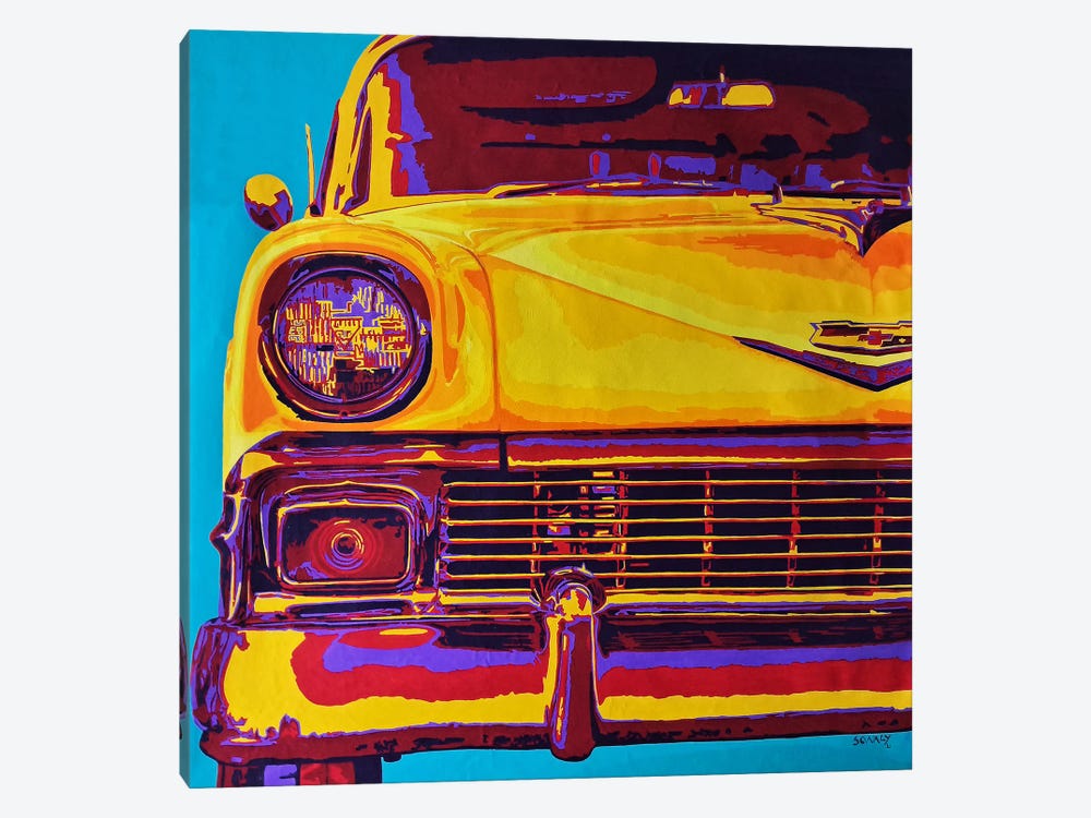 Classic Car - Chevy Belair 1956 by Sonaly Gandhi 1-piece Canvas Wall Art