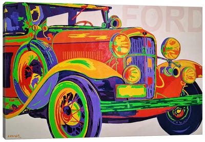 Classic Cars - Ford Canvas Art Print - Sonaly Gandhi