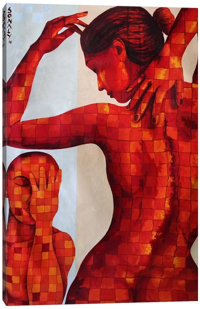 Couple In Love I Canvas Art Print - Kaleidoscopic Figures