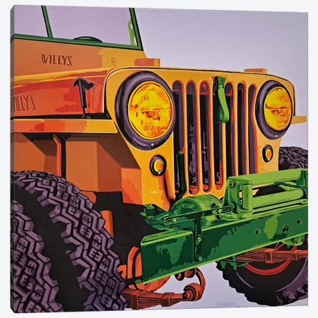 Classic Car - Willys Jeep Canvas Print #SON25} by Sonaly Gandhi Canvas Artwork