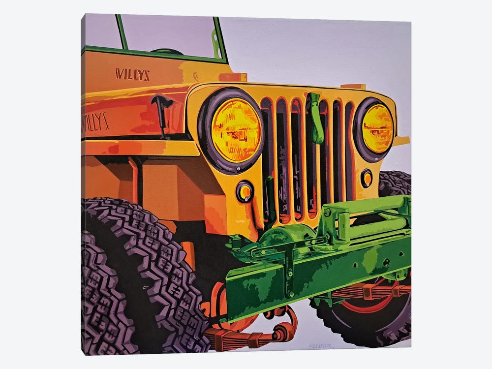Classic Car - Willys Jeep by Sonaly Gandhi 1-piece Art Print