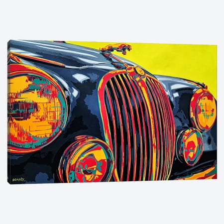 Classic Car - Jaguar Canvas Print #SON27} by Sonaly Gandhi Canvas Art