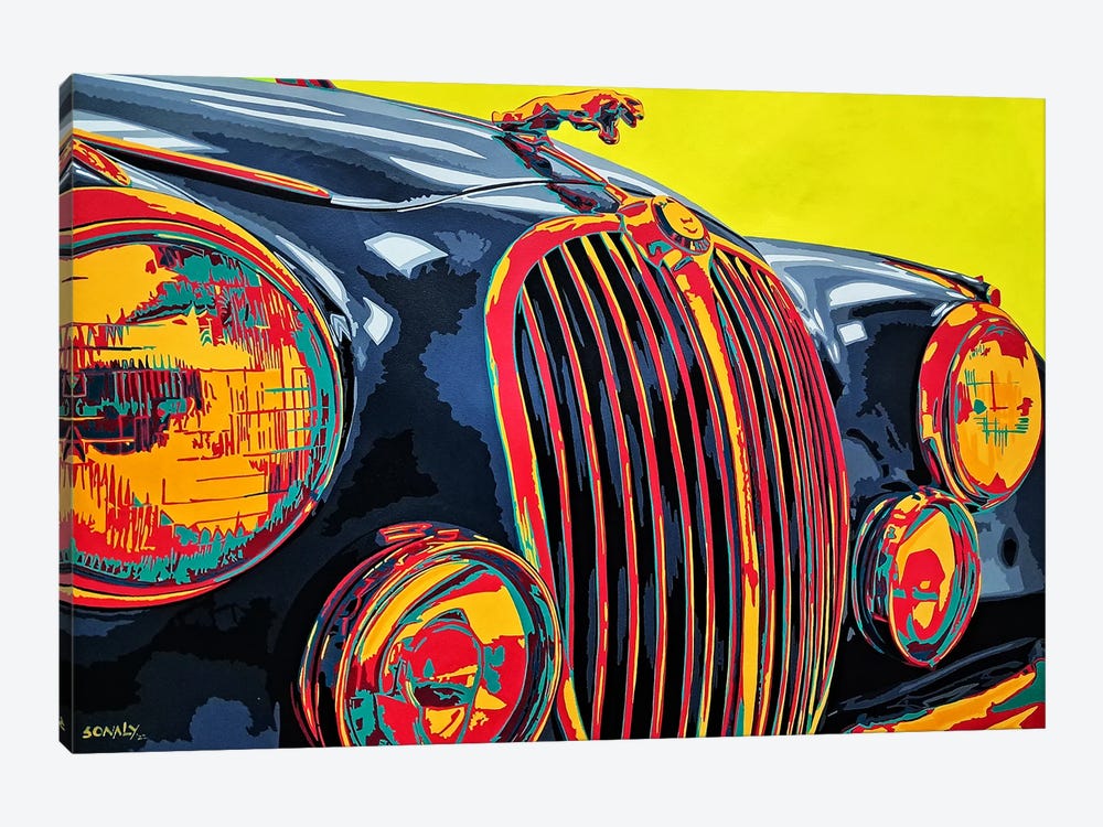 Classic Car - Jaguar by Sonaly Gandhi 1-piece Canvas Art Print