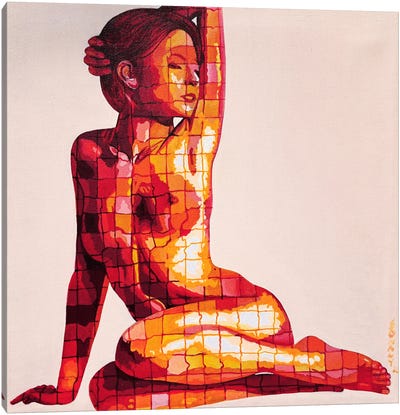 Beautiful Young Woman III Canvas Art Print - Kaleidoscopic Figures
