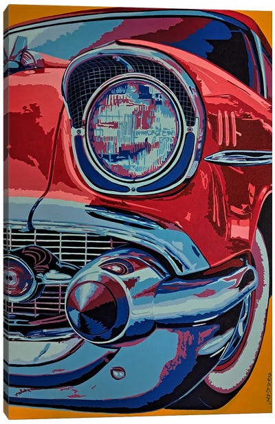 Classic Car - Chevy Belair 1957 Canvas Art Print - Chevrolet