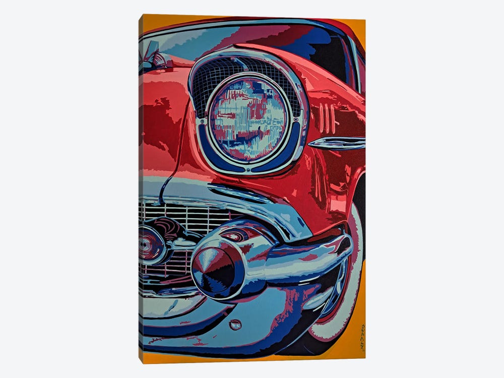 Classic Car - Chevy Belair 1957 by Sonaly Gandhi 1-piece Canvas Art