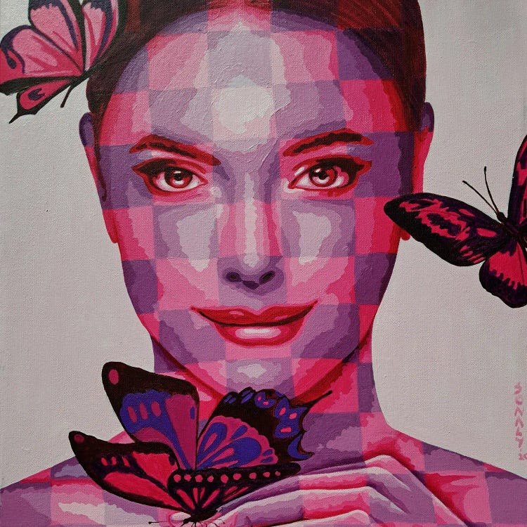 Lady And Butterflies