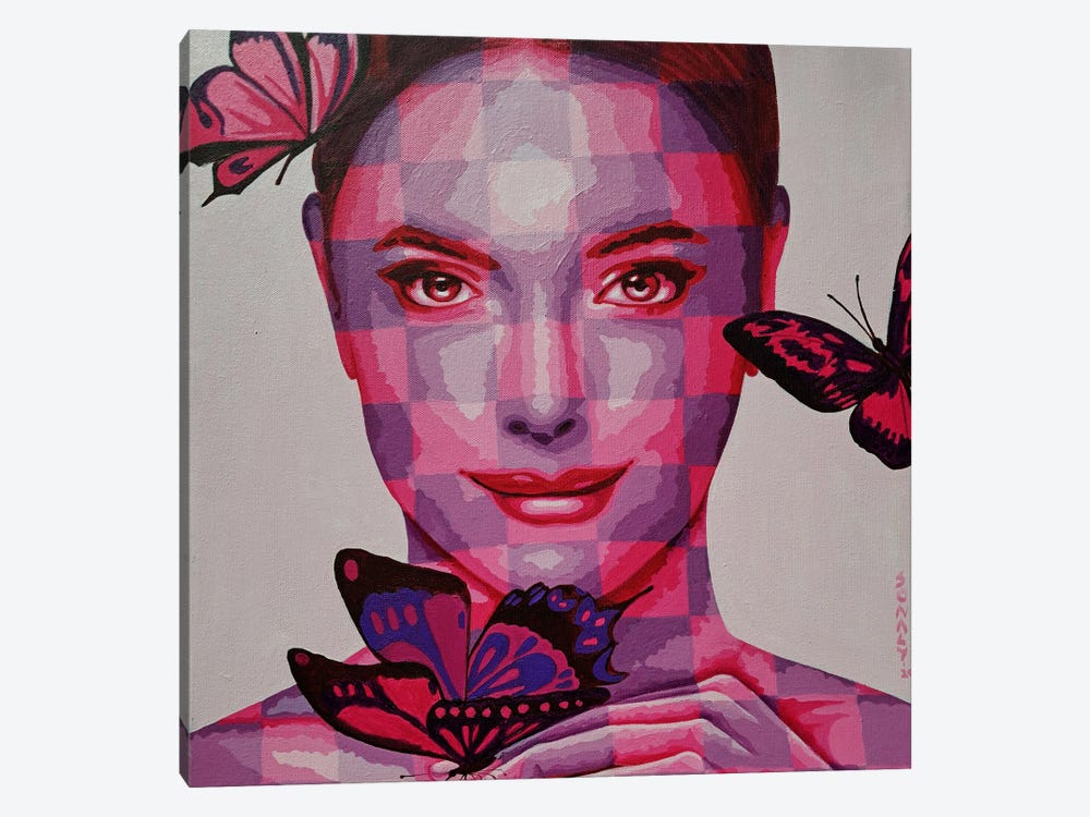Lady And Butterflies by Sonaly Gandhi 1-piece Art Print