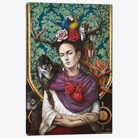 Hommage a Frida (A Tribute To Frida) I Canvas Print #SOP1} by Sophie Wilkins Canvas Art