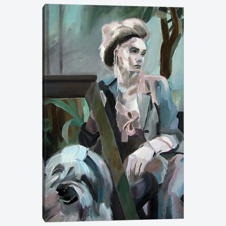 The Lady With The Dog Canvas Print #SOV107} by Svetlana Saratova Canvas Wall Art