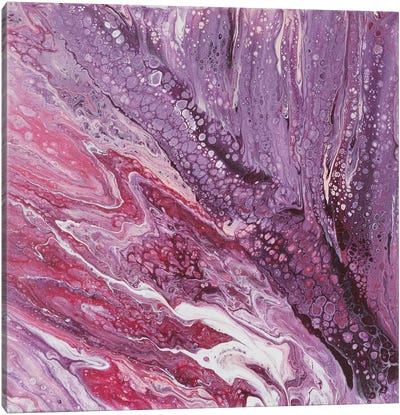 Pink Overflow Canvas Art Print - Purple Abstract Art