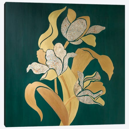 Golden Tulips Canvas Print #SOV112} by Svetlana Saratova Canvas Art