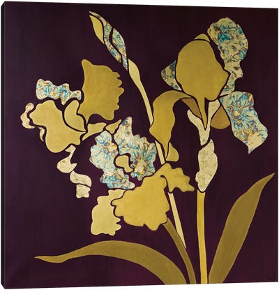 Golden Irises Canvas Art Print - Iris Art