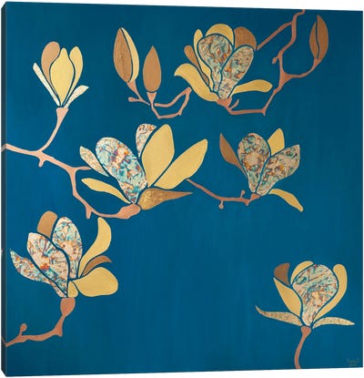 Golden Magnolia Canvas Art Print - Magnolia Art