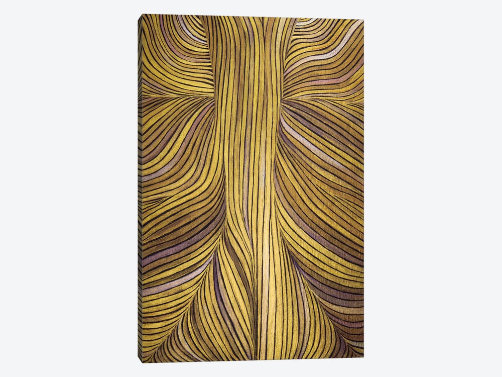 Golden Threads. Abstraction. by Svetlana Saratova 1-piece Canvas Wall Art