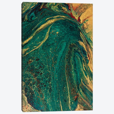 Turquoise Gold Abstraction Canvas Print #SOV16} by Svetlana Saratova Canvas Print