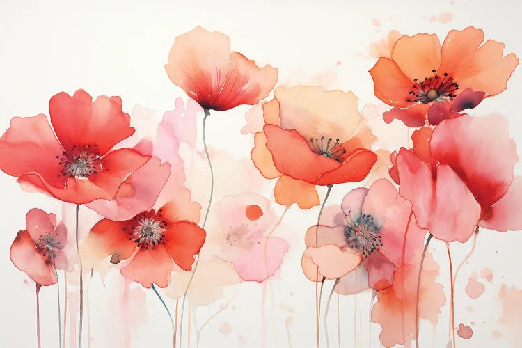 Red Poppies. Watercolor