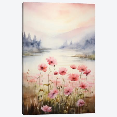 Pink Flowers Canvas Print #SOV200} by Svetlana Saratova Canvas Artwork