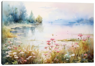 Lake I Canvas Art Print - Watercolor Art