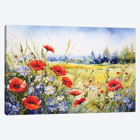 Poppy Field Canvas Print #SOV210} by Svetlana Saratova Canvas Print