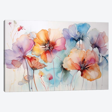 Watercolor Flowers Canvas Print #SOV215} by Svetlana Saratova Canvas Art