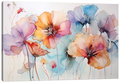 Watercolor Flowers Canvas Art Print - Svetlana Saratova