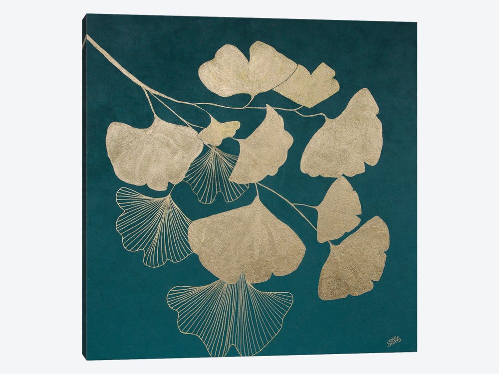Golden Ginkgo Leaves by Svetlana Saratova 1-piece Canvas Art