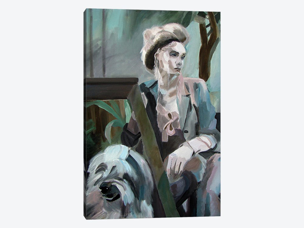 Lady With A Dog For A Walk by Svetlana Saratova 1-piece Canvas Print