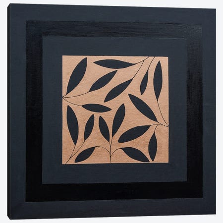 Black Leaves In Gold Canvas Print #SOV40} by Svetlana Saratova Canvas Art Print