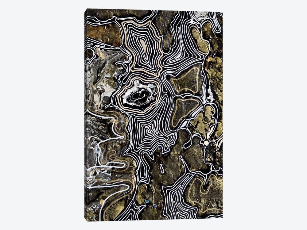 Collage Metamorphoses I Black White Gold by Svetlana Saratova 1-piece Canvas Print