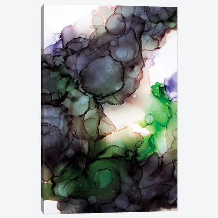 Green-Lilac Abstraction, Alcohol Ink Canvas Print #SOV52} by Svetlana Saratova Canvas Art