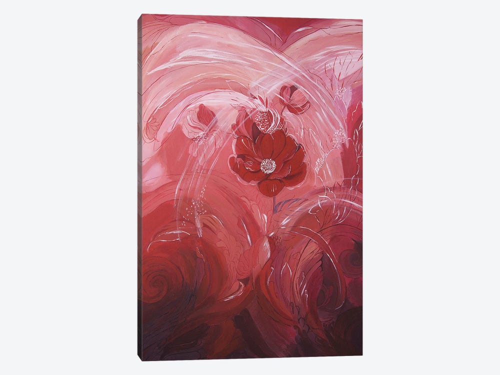 Red Abstract Flower by Svetlana Saratova 1-piece Canvas Print