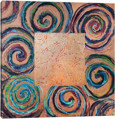 Square In Square VI Canvas Art Print - Artists Like Klimt