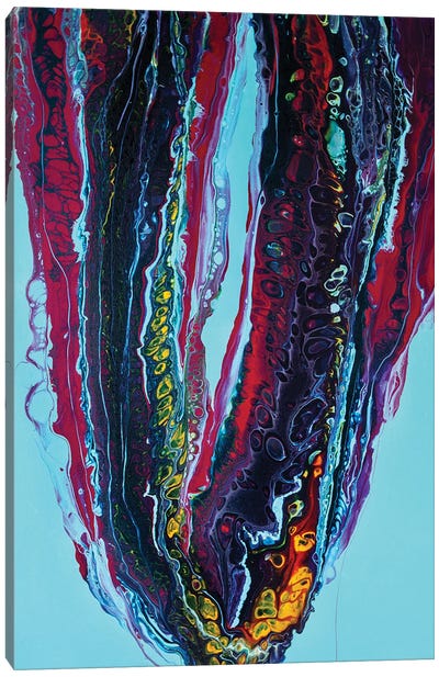Colored Loop On Turquoise Background Canvas Art Print - Svetlana Saratova