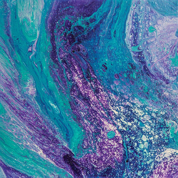 Turquoise And Lilac Abstraction