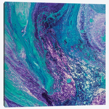 Turquoise And Lilac Abstraction Canvas Print #SOV67} by Svetlana Saratova Canvas Wall Art