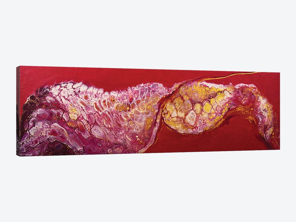 Golden Spiral On A Crimson Background. by Svetlana Saratova 1-piece Canvas Print