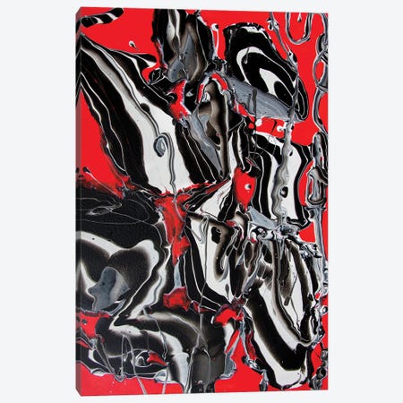 White And Black On Red Canvas Print #SOV72} by Svetlana Saratova Canvas Artwork