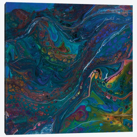 Blue Spill, Abstraction Canvas Print #SOV79} by Svetlana Saratova Canvas Art